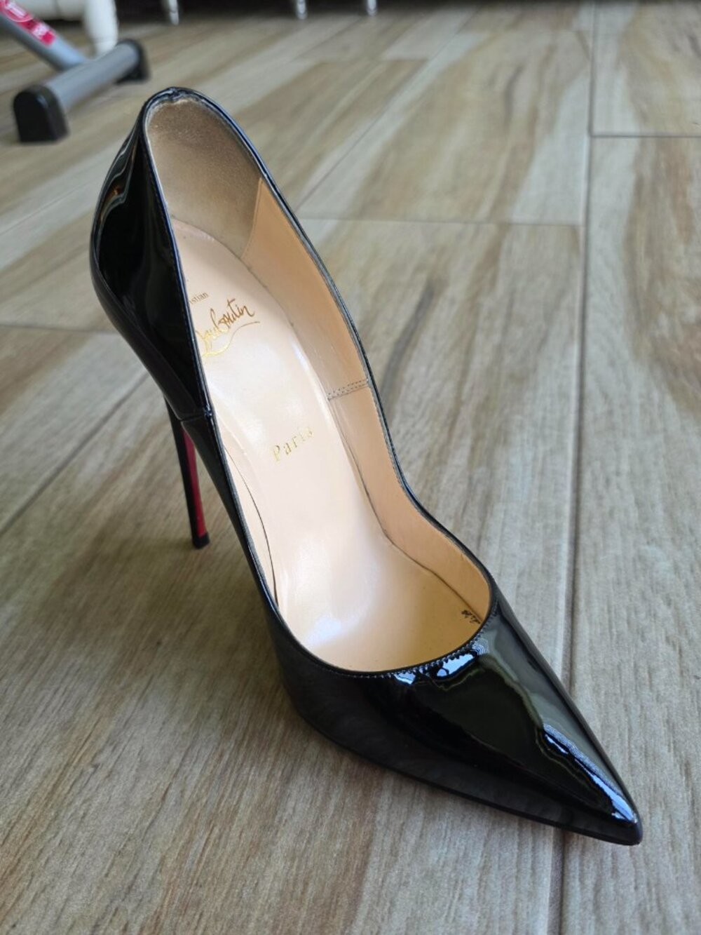 Christian Louboutin So-Kate 120 Black Patent Leather Pumps Eur. 37.5